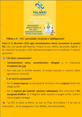 Pec per amministratore di società