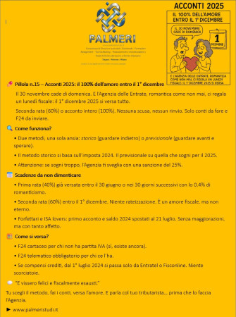 Acconti Dichiarativi 2025
