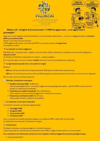 ARTIGIANI & COMMERCIANTI ALIQUOTE INPS 2026