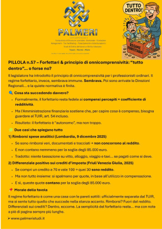 FORFETTARI E REGIME DI OMNICOMPRENSIVITA'