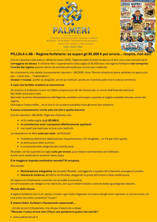 FORFETTARI E LIMITI DI FATTURAZIONE