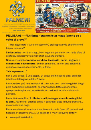 IL TRIBUTARISTA NON E' UN MAGO