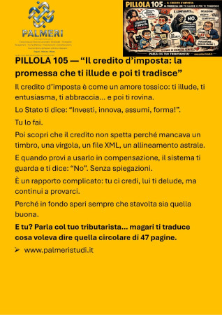 CREDITO D'IMPOSTA LA SEDUZIONE DELLO STATO