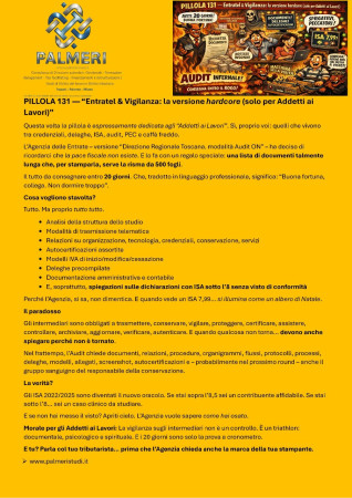 INTERMEDIARI-ENTRATEL E VIGILANZA