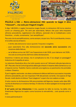 RETRO DETRAZIONE IVA